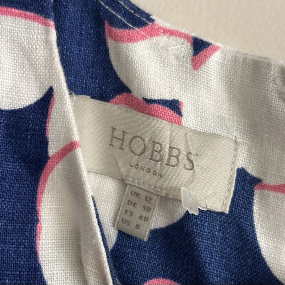 Sleeveless Navy Midi Dress with White Petal Print - Picture 12 of 15